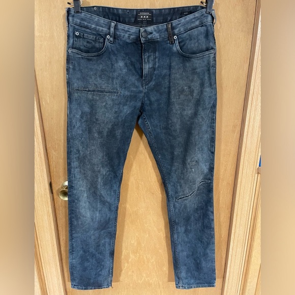 UC- SCOTCH & SODA Skim Jeans Men's W36L34 Skinny Fit Distressed Stretchy Ripped - Picture 3 of 5